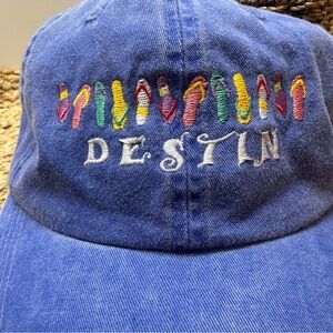 DESTIN FLORIDA Denim Flip Flop Colorful Embroidery Baseball Hat